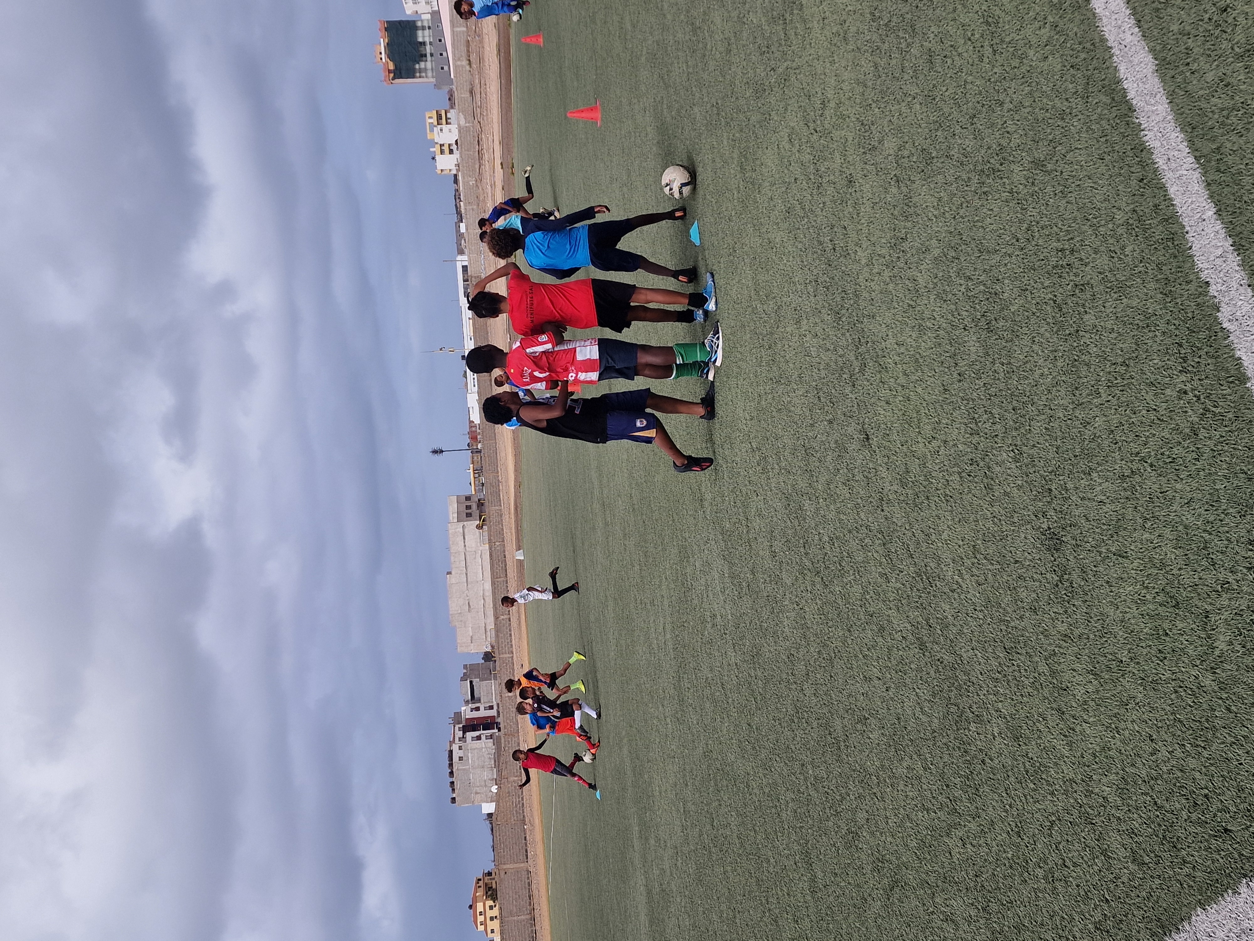 Players warming up